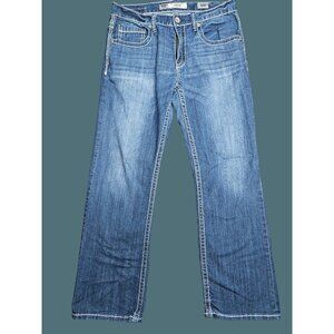 BKE Denim Jake Straight Leg Thick Stitching Western Rodeo Men Jeans 32S (32x29)